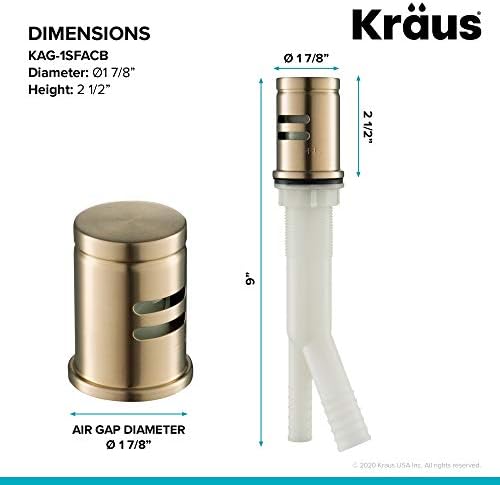 KRAUS Dishwasher Air Gap in Spot Free Antique Champagne Bronze, KAG-1SFACB