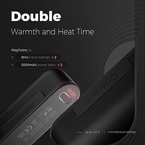 OCOOPA Hand Warmers Rechargeable 2 Pack, Magnetic Electric Handwarmer, 4 Levels Heat Up to 136℉, USB-C Portable Charger 10000mAh, Raynauds, Golf, Tech Gifts for Men, UT2s(MagTwins)