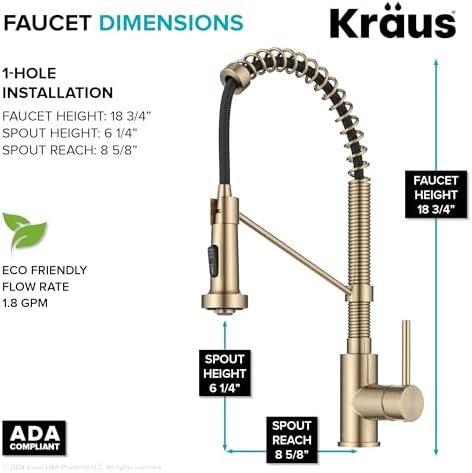 KRAUS Bolden Commercial Style 2-Function Single Handle Pull Down Kitchen Faucet in Spot-Free Antique Champagne Bronze, KPF-1610SFACB