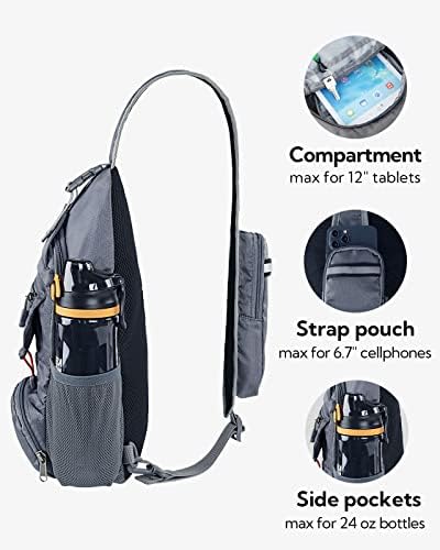WATERFLY Packable Small Crossbody Sling Backpack Shoulder Chest Bag Daypack for Hiking Traveling