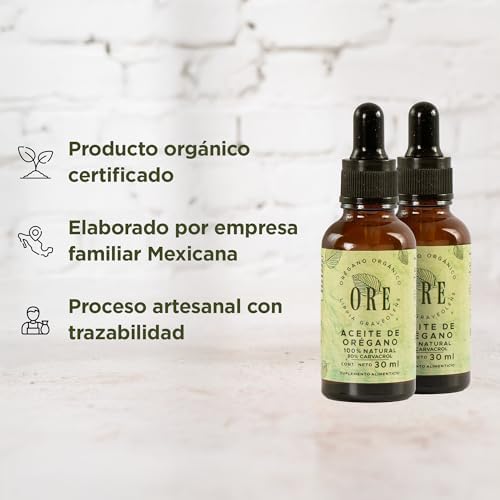 ORE Mexican Oregano Oil Drops 1 oz | 80% Carvacrol | Wildcrafted Herbal Extract for Immune & Respiratory Support | Natural Liquid Supplement | Non-GMO | Dropper Bottle