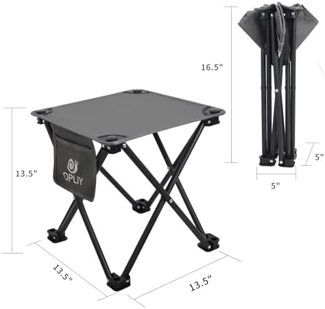 Opliy Camping Stool, Folding Small Chair Portable Camp Stool for Camping Fishing Hiking Gardening and Beach, Camping Seat with Carry Bag (Gray)