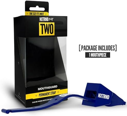 Nxtrnd Two Football Mouth Guard, Football Mouthpiece with Strap, Fits Adult & Youth (Navy Blue)