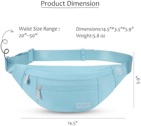 MAXTOP Large Crossbody Fanny Pack with 4-Zipper Pockets,Gifts for Enjoy Sports Festival Workout Traveling Running Casual Hands-Free Wallets Waist Pack Phone Bag Carrying All Phones