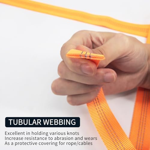 NewDoar CE UIAA Certified 1 Inch Nylon Webbing Strap/Tubular Climbing Webbing - Heavy Duty Strap for Rescue, Climbing, Harnesses, Rock Work, & Firefighting