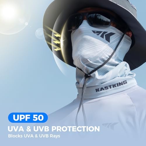 KastKing Ultimate Angler Neck Gaiter, UPF 50 Sun Mask, Sun Gaiters for Men & Women, Hydrocool Technology, Fishing, Hiking