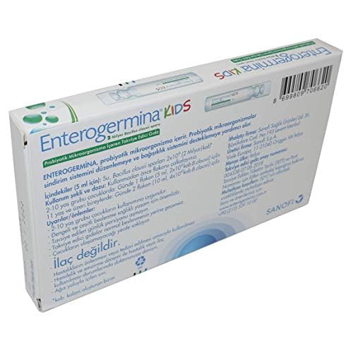 4 Pack Enterogermina KIDS (10 VIALS) Bacillus Clausii Probiotic 2 Billion CFU/5mL for Kids