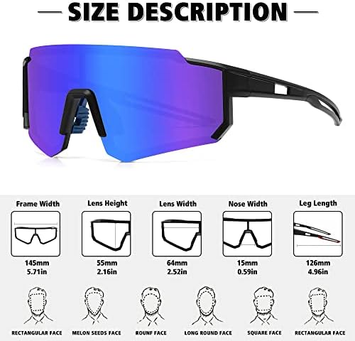 STORYCOAST Polarized Sports Sunglasses for Men Women,Driving Fishing Cycling Mountain Bike Sunglasses UV400 Protection