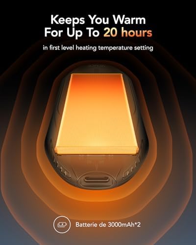 Camping Hand Warmers,VRURC Portable Hand Warmer,Hand Warmers Rechargeable 2 Pack,3000mAh Electric Portable Pocket Heater, Electric Hand Warmers for Hunting,Golf,Camping,Outdoor,Women Men Gift