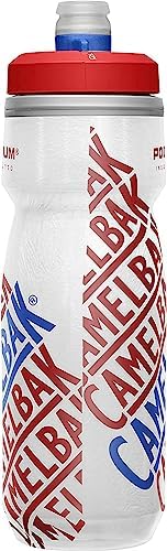 CamelBak Podium Chill Insulated Bike Water Bottle - Easy Squeeze Bottle - Fits Most Bike Cages - 21oz, Race Edition - Red