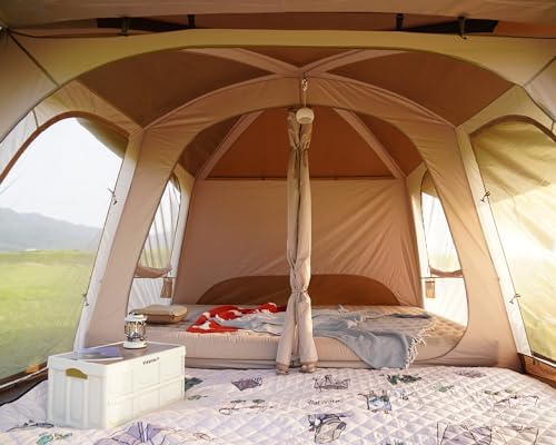 Vidalido 8-10 Person Camping Tent with 3 Door 2 Room Large Family Cabin Tents, Double Layer Waterproof Portable Glamping Tent, Big Tents for Outdoor Picnic Camping Hiking and Family Gathering