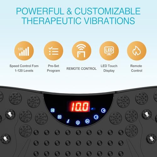 AXV Vibration Plate Exercise Machine Whole Body Workout Portable Mini Vibrate Fitness Platform Lymphatic Drainage Machine for Weight Loss Shaping Toning Wellness Home Gyms Workout (Mini)