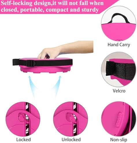 Fishboy Upgraded Square Collapsible Stool, 400lbs Max Weight, Lightweight But Sturdy, Portable Retractable Folding Telescoping Foldable Camping Stool for Adults Outdoor Fishing Hiking Travel BBQ