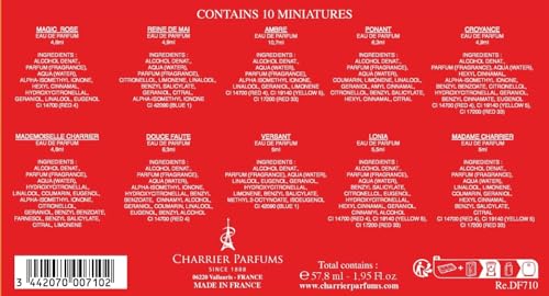 Charrier Parfums - 10 Eaux de Parfum Luxurious Gift Box - 57.8 ml - Made in Provence, France