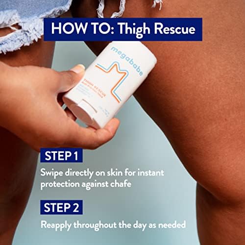 Megababe Thigh Rescue Anti-Chafe Stick | Prevents Skin Chafe & Irritation | Thighs, arms, Bra-Lines & More