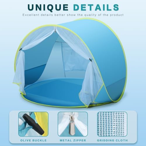 Baby Beach Tent, Pop Up Play Tent for Infants, UV Protection Sun Shelter for Toddlers, Infant Portable Sun Shade