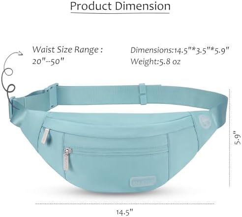 MAXTOP Large Crossbody Fanny Pack with 4-Zipper Pockets,Gifts for Enjoy Sports Festival Workout Traveling Running Casual Hands-Free Wallets Waist Pack Phone Bag Carrying All Phones