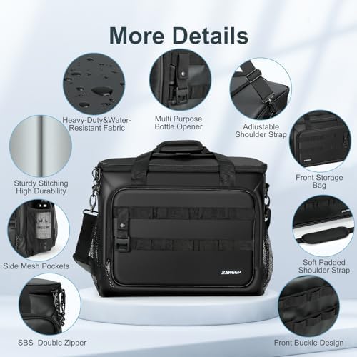 Soft Cooler Bag, Large Leakproof Beach Cooler, Collapsible Cooler with Adjustable Shoulder Straps, Ice Chest, Portable Insulated Bag Camping Cooler for Travel&Camping&Picnic