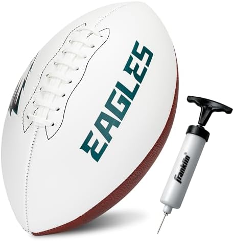 Franklin Sports NFL Autograph Football - Official Size White Panel Souvenir Football for Autographs + Signatures - NFL Team Fan Shop Memorabilia