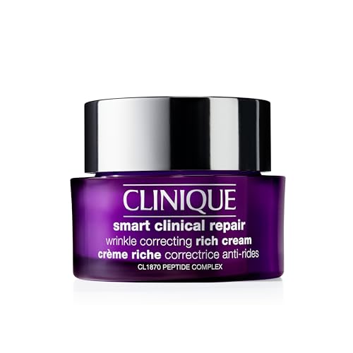 Clinique Smart Clinical Repair Wrinkle Correcting Rich Face Cream with Peptides + Hyaluronic Acid | Anti-Aging + Hydrating, 1.7 Fl Oz