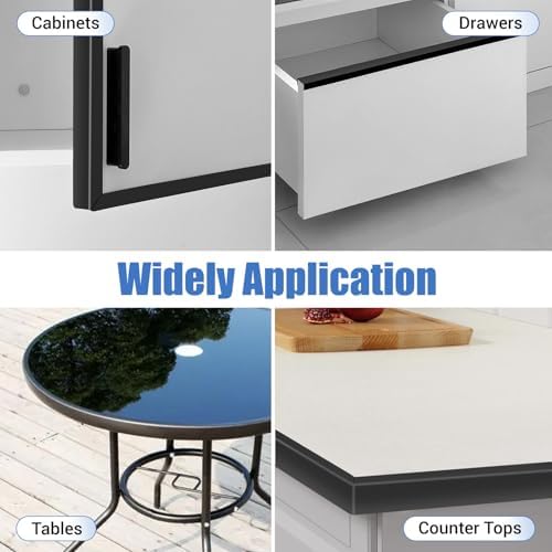 Rubber Edge Trim, Self-Adhesive Flexible Edge Protector for Plywood, Cabinet and Drawer, 3/4" Peel and Stick U Shaped Edge Banding for Wood, EPDM Material, Fit 0.75"(19mm), Length 10Ft