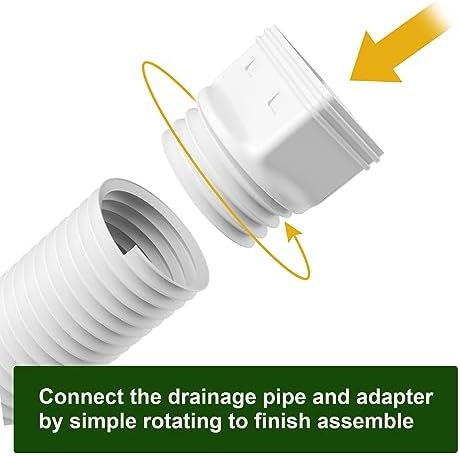 Rain Gutter Downspout Extensions, Downspout Extender for Rainwater Drainage Flexible, Down Spout Drain Extension Pipe and Extendable from 21 to 66 Inches (2 Pack, White)