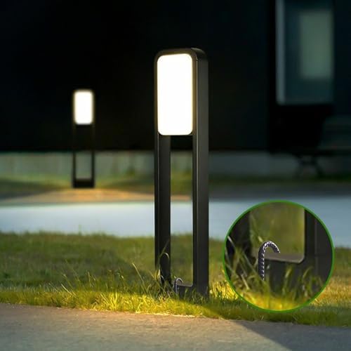 AAGUT 16 Inches 24 Pack Rebar Staks J Hook 3/8” Ground Stakes Heavy Duty with Chisel Point End for Camping Tent, Chain Link Fence, Outdoor Decorations, Inflatables, Black Coated