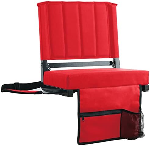 SPORT BEATS Stadium Seats with Back Support Bleacher Chairs with Back and Cushion Thick Padded Bleacher Seats Includes Shoulder Strap
