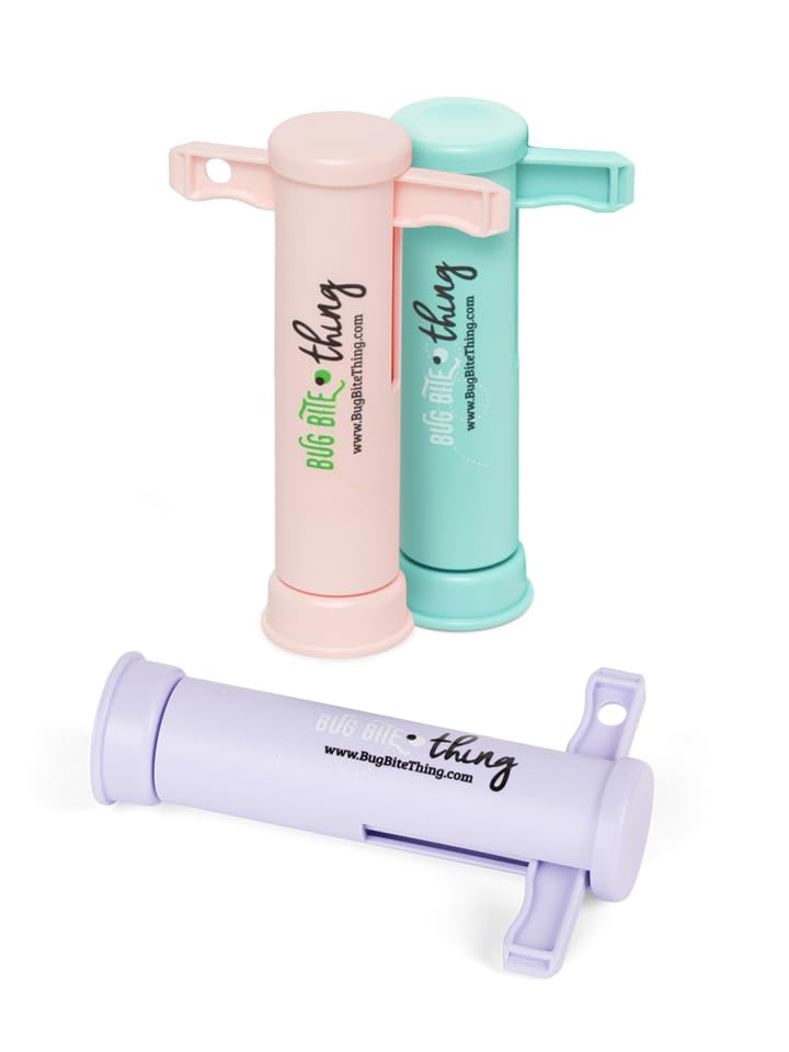 BUG BITE THING Suction Tool - Bug Bites and Bee/Wasp Stings, Natural Insect Bite Relief - Lavender, Pink, Teal 3-Pack (Pastel Colors)