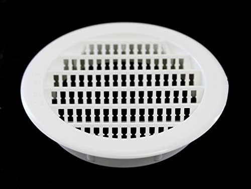 3" Round Plastic Louver Soffit Air Vent Reptile Screen Grille Cover (16, White)