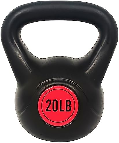Wide Grip 3-Piece Kettlebell Exercise Fitness Weight Set, Include 5 lbs, 10 lbs, 15 lbs and 20 lbs, Set of 3 or Set of 4