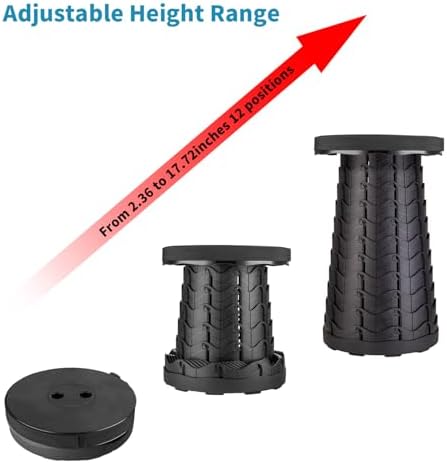 Boreeman 2-Pack Collapsible Stool, Lightweight Yet More Sturdy with Load Capacity 400lbs, Upgraded Portable Stool for Camping Fishing Hiking BBQ