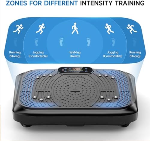 Vibration Plate Exercise Machine Lymphatic Drainage, Full Body Shaking Workout Vibrating Plate Weight Loss, 199 Adjustable Speeds 450 Lbs Capacity Fitness Platform for Women Men