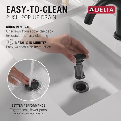 Delta 35849LF-BL Nicoli Bathroom Faucet, Lever Handle, Matte Black