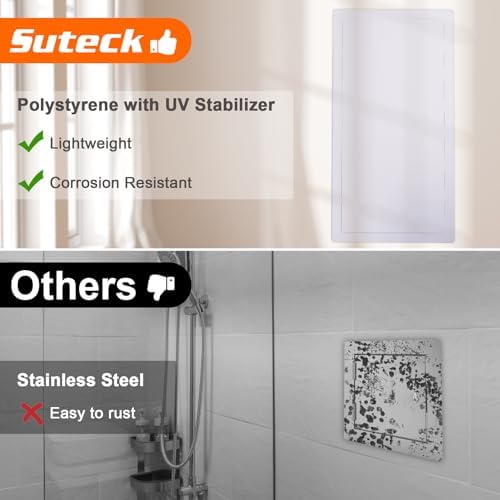 Suteck Plumbing Access Panel for Drywall Ceiling 14 x 29 Inch Reinforced Plastic Wall Access Doors Removable Hinged White