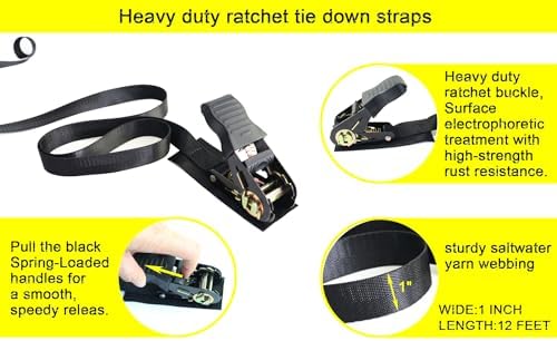 2 Pairs Kayak Rack J-Bar Car Roof Rack for Canoe Carrier SUP Paddle Surfboard Mount on Car SUV and Truck Crossbar, Includes 4 Pcs Roof Rack Tie Down Straps.