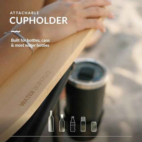 Water Buffalo Bondi Beach Chair – Backpack Beach Chair for Adults with Reclining Positions, Cup Holder & High Back Support