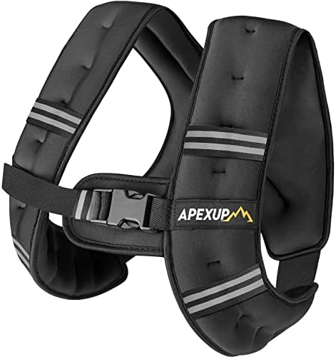 APEXUP Weighted Vest with 5lbs/10lbs/15lbs/20lbs/25lbs/30lbs Weights and Reflective Stripe, Weight Vest Men Women for Workout, Strength Training, Running