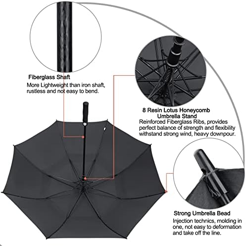 G4Free 47/54/62/68 Inch Automatic Open Golf Umbrella Oversize Extra Large Double Canopy Vented Windproof Waterproof Stick Umbrellas