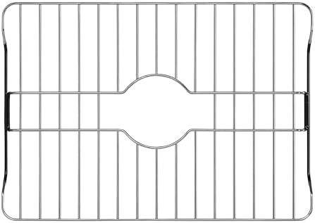 SunnyPoint 304 Stainless Steel Sink Protector Rack – Rust-Resistant Grid for Kitchen Sink Bottom, Scratch Prevention, Drainage Support, (Large) (17.5"x12.4")