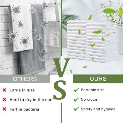 Disposable Bath Towels, 25 Pack 55" x 27.5" Ultra Soft, Quick Dry Disposable Body Towel, Portable Travel Towel for Hotel Camping Beach Swimming Gym Sauna Spa, Personal Care Pet Towels