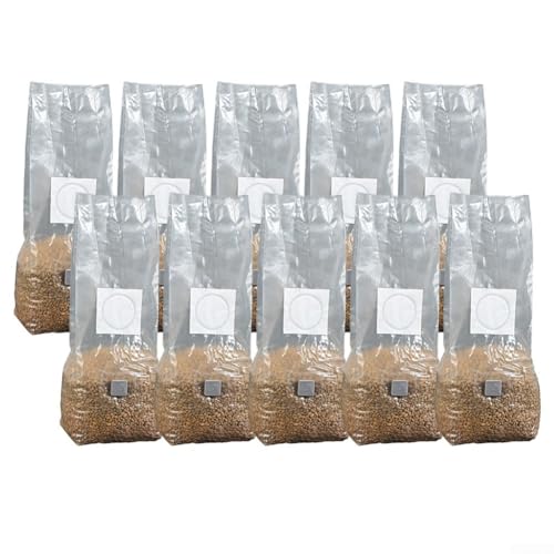 Oniissy 10×High-Yield Mushroom Cultivation Bags: Sterilized & Versatile for All Setups,Mushroom Bags with Vents,Clear Breathable Mushroom Substrate Bag