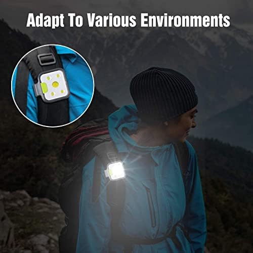Running Light, 2Pack Reflective Safety-Light for Runners, Rechargeable LED Light, Clip On Running Lights with Runners and Joggers for Camping, Hiking, Running, Outdoor Adventure (Black)