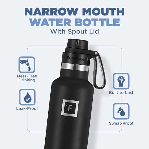 IRON °FLASK Camping & Hiking Hydration Canteens - 3 Lids (Narrow Spout Lid) Leak Proof Vacuum Insulated Stainless Steel - Hot & Cold Double Walled Sports Water Bottle - Lavender, 24 Oz