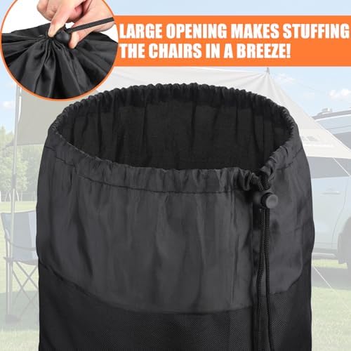 TOBWOLF Extra Large Portable Chair Bag, 47"x14.6" Folding Camping Chair Storage Bag with Shoulder Strap, Heavy Duty Carrying Sack for Foldable Outdoor Lawn Fishing Chairs, Hammock, Tent, Yoga Mat