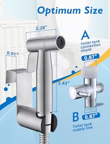 2 Packs BRITULIF Bidet Sprayer for Toilet, Hand Sprayer Bidet with Adjustable Jet Spray for Toilet Handheld Bidet Cloth Diaper Sprayer Set Muslim Shower Bidet Handheld-Easy to Install