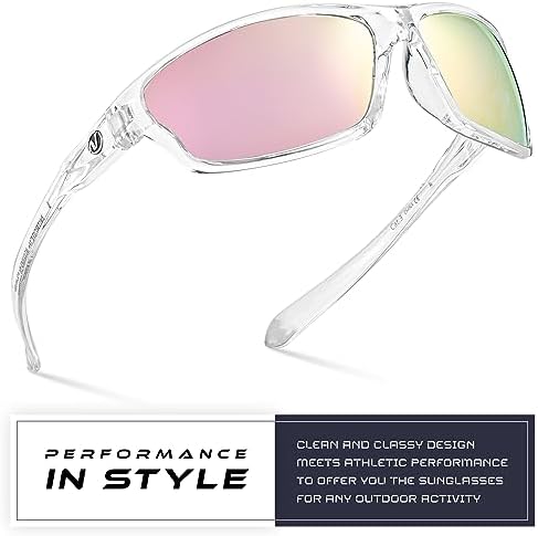 Nitrogen Polarized Wrap Around Sport Sunglasses for Men Women UV400 Protection Sun Glasses