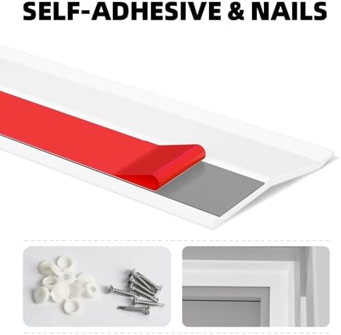 Garage Door Seal Top and Sides, 40 FT Universal TPE Weather Stripping Trim Seal Weatherproofing Seal with Nails and Lids in White