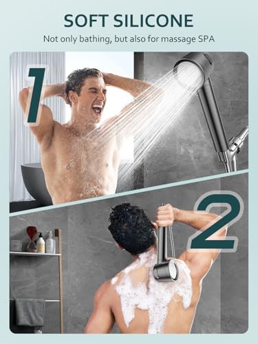 Filtered Shower Head with Handheld, 3 Modes High Pressure Shower Heads, Shower Head with Filters 18 Layers for Hard Water, Remove Chlorine and Harmful Substance, Reduce Dry Skin