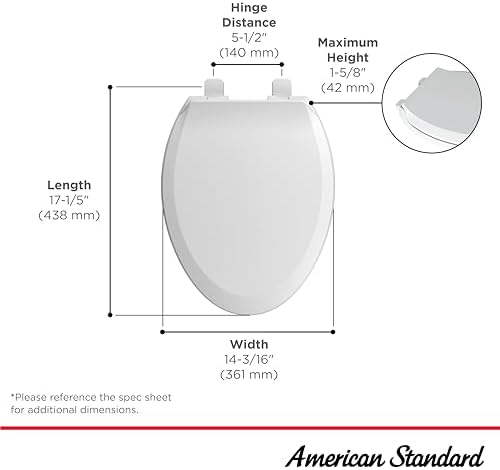 American Standard 5503A00B.020 Slow Elongated Closed Front Toilet Seat, White